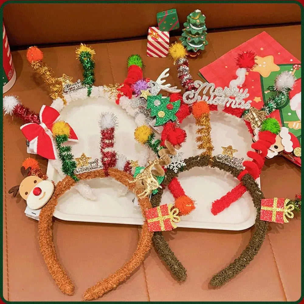 Hair Accessories Christmas Headband Merry Chritmas Xmas Santa Claus Hair Hoop Headpiece Hairband Antler Hair Hoop Girls/Female