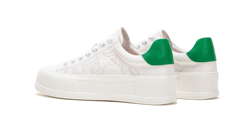 CHCH Women's Sports Shoes New Casual And Comfortable White Shoes Thick-Soled Genuine Leather Wear-Resistant Sports Shoes