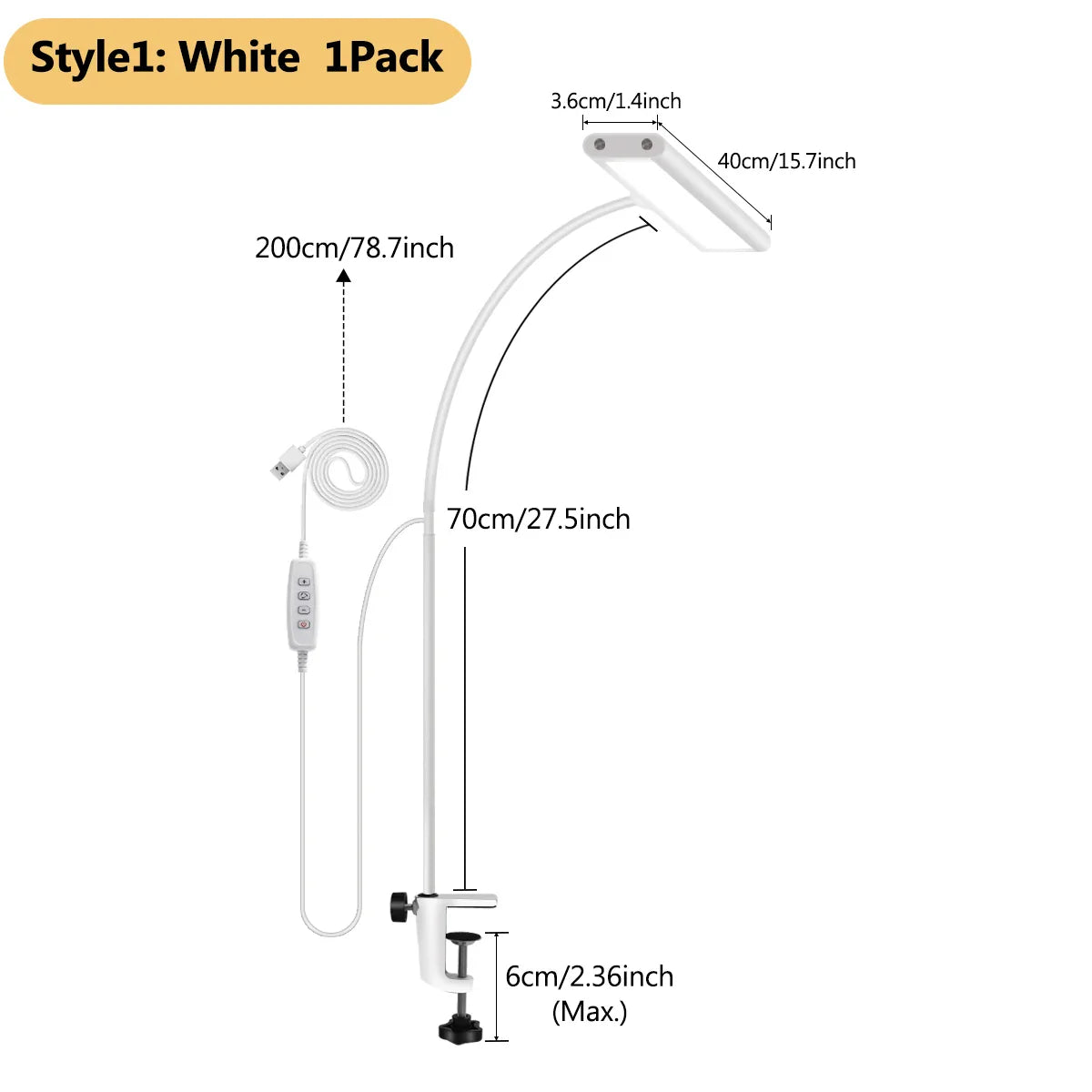 LED Desk Lamp for Office Home, Eye-Caring Desk Light Lamp with Stepless Dimming Adjustable Flexible Gooseneck And Light Color
