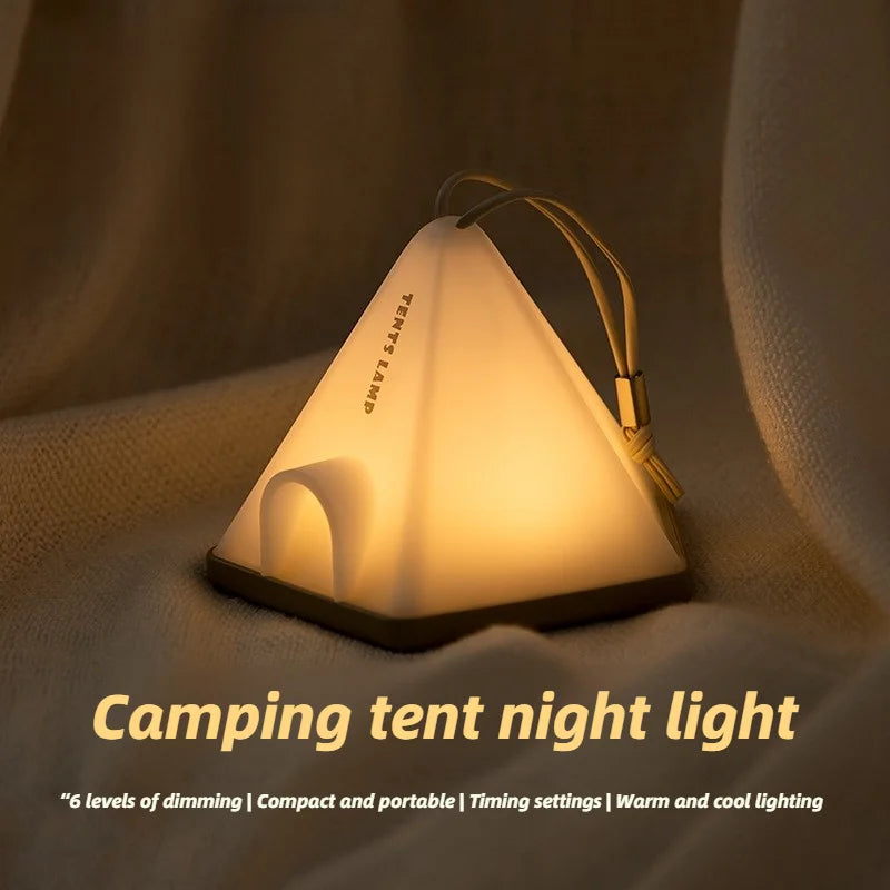 Tent Night Light Bedroom Charging Ambient Lamp Simple Bedside Lamp Portable Atmosphere Night Light For Outdoor Camping