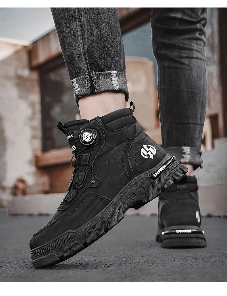 Boots Winter Mens Shoes Casual Cowboy Combat Tactical Motorcycle Chelsea Ankle Work Leather Outdoor Designer Luxury Hiking