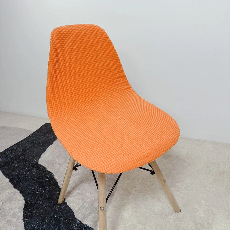 Jacquard Waterproof Shell Chair Cover Short Back Scandinavian Chair Covers Adjustable Dining Room Seat Covers for Bar Party