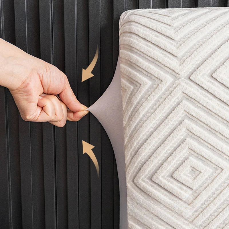 Stretch Bed Headboard Cover  Soft Velvet Bed Head Slipcovers All-inclusive Solid Color Bedside Backrest Dust Protector Coversr