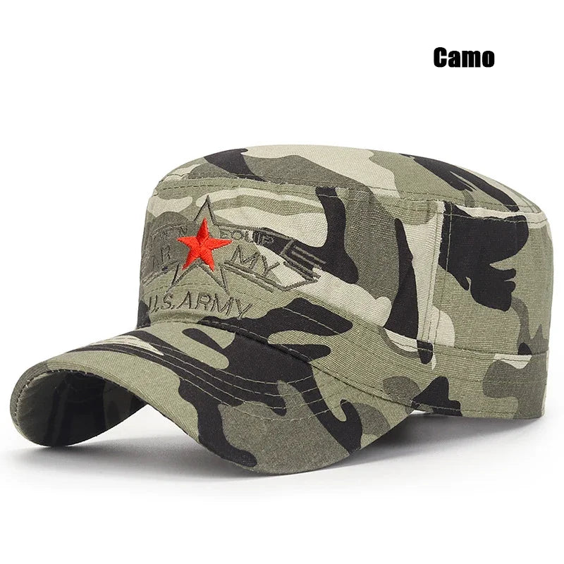 New Fashion Outdoor Sport Snapback Hats Casual Baseball Cap For Men and Women U.S. military soft flat top army cap design