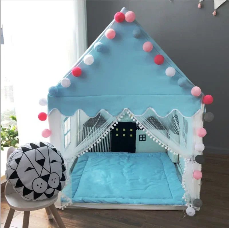 Portable Children's Tent Folding Kids Tents Tipi Baby Play House Large Girls Pink Princess Castle Child Room Decor Play Tent Toy
