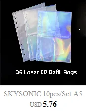 SKYSONIC New Arrival A5 Ring Notebook Jounral Cover INS Bandage Photocards Binder Collect Book Photo Cards Organzier Stationery