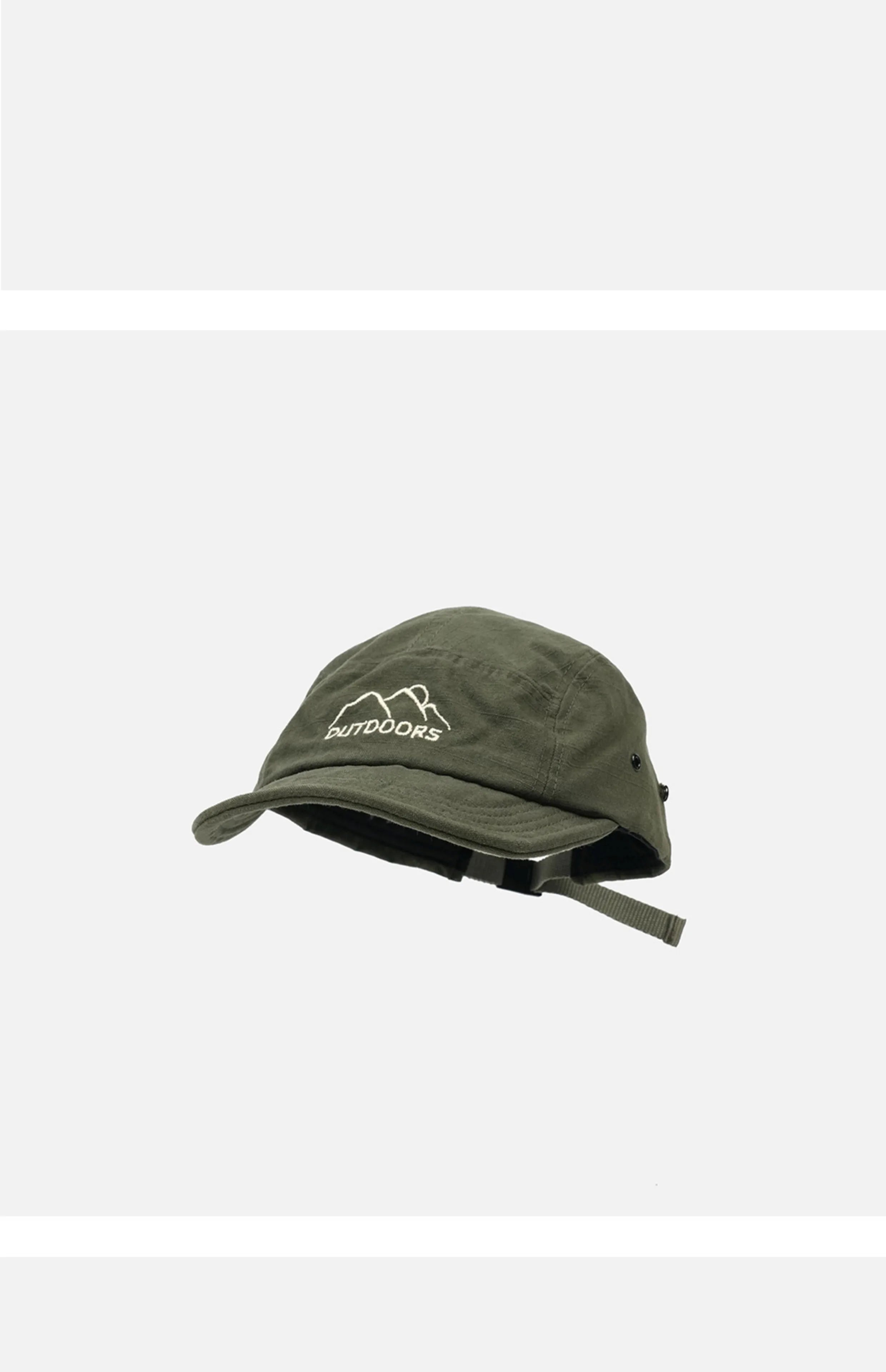 Style Short Brim Peaked Cap Men and Women All-Matching Retro Soft Top Snap-Brim Hat Mountain Embroidery Five-Piece Hat Fashion