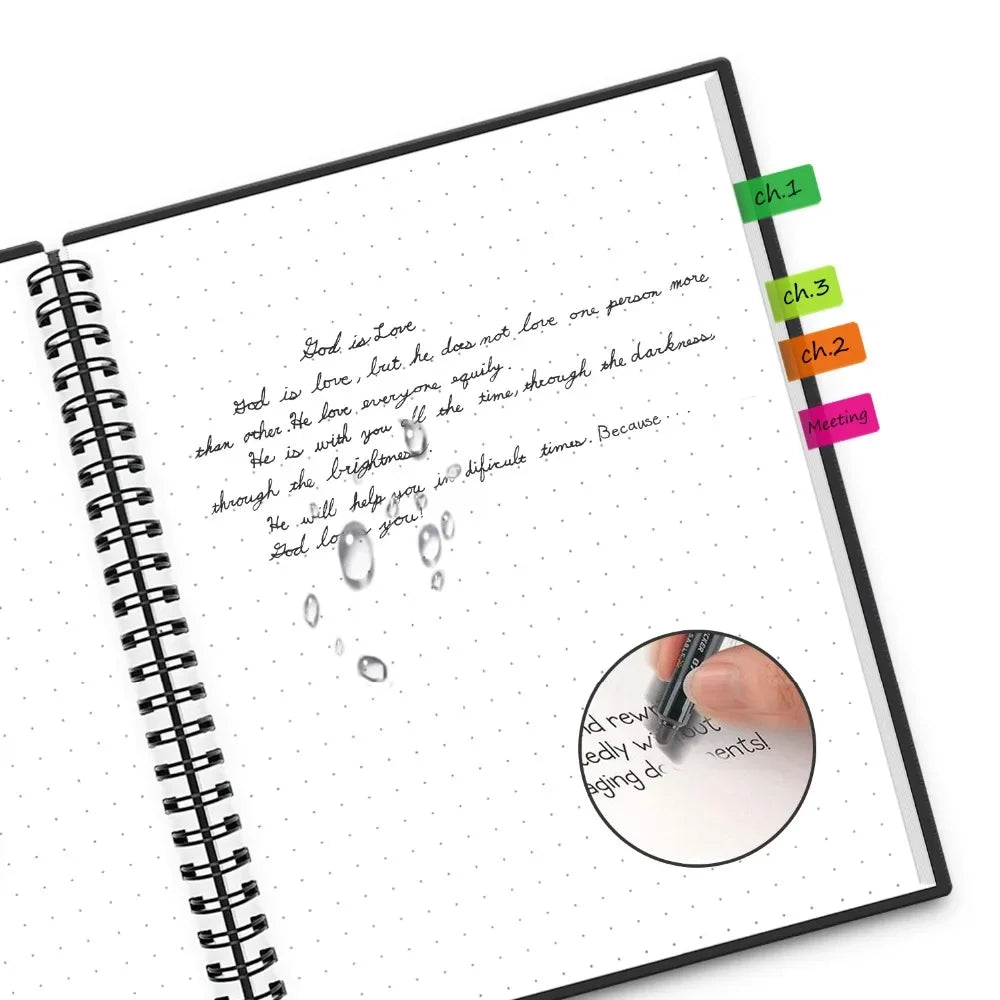 A4 Reusable Erasable Notebook With Pen&Cloth Microwave Heating Waterproof Notepad Office School Smart Notebook