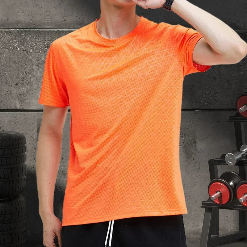 Men's Sports Shirts Sweatshirt Things for Gym Shirt Dry Fit Workout Yoga Tops Breathable Short Sleeves Undershirt Golf Wear Top