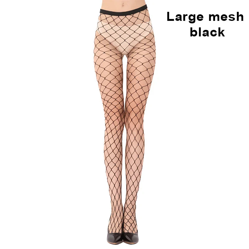 Sexy Women Long Fishnet Mesh Nylon Tights Body Stockings Slim Perfect Legs Fish Net Hollow Pantyhose High Waist Leggings Hosiery