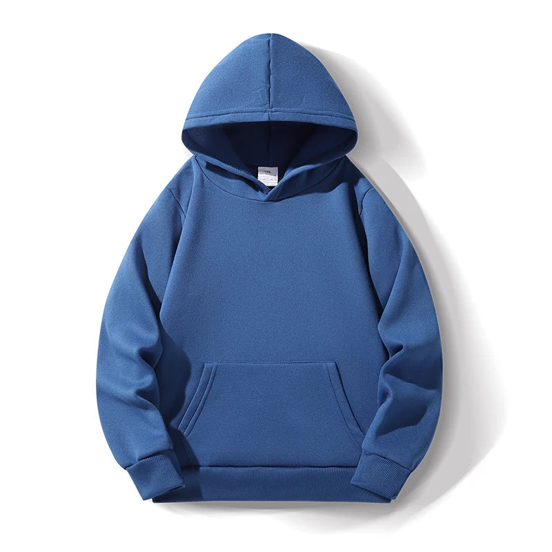 Boys' & Girls' Solid Color Hooded Sweatshirts - Warm, Comfortable, Fleece-Lined, Versatile Basic Style, Perfect as Gifts