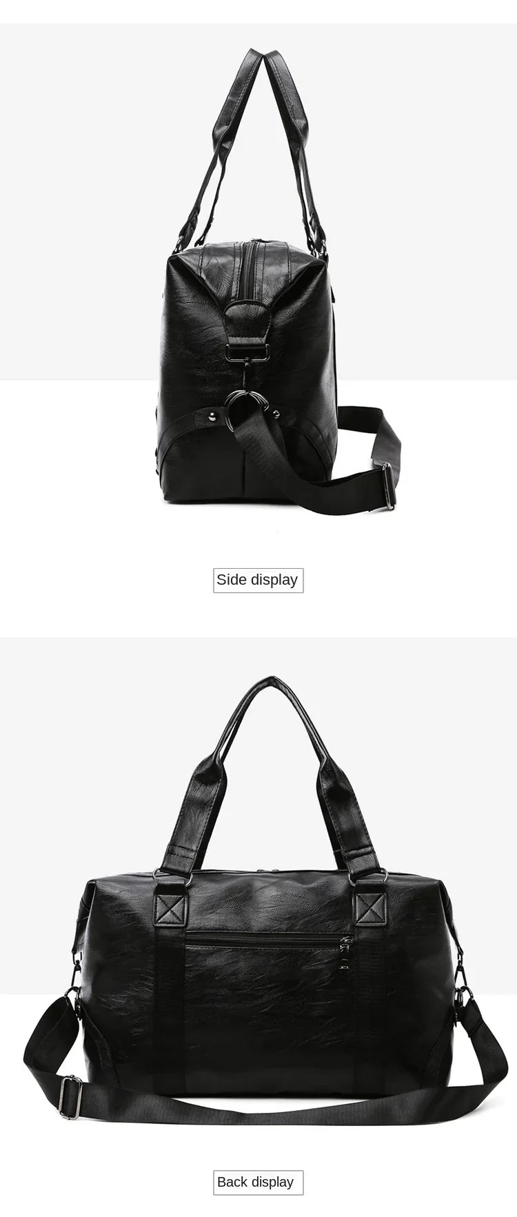 2023 New Men's Business PU Travel Handbag Soft Leather Texture Shoulder Bag Sports TrainingLarge Capacity Handheld Crossbody