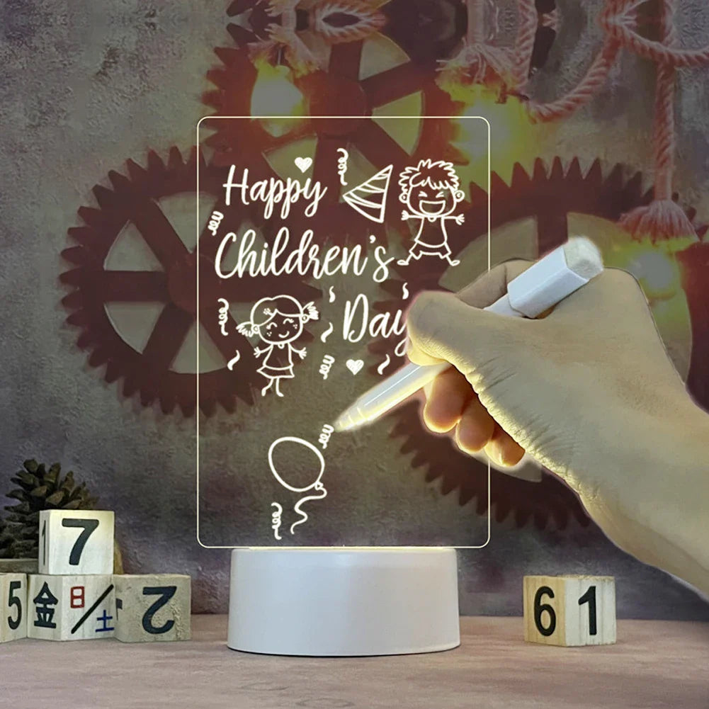New Note Board Creative Led Night Light USB Message Board Holiday Light With Pen Gift For Children Girlfriend Decoration Night Lamp