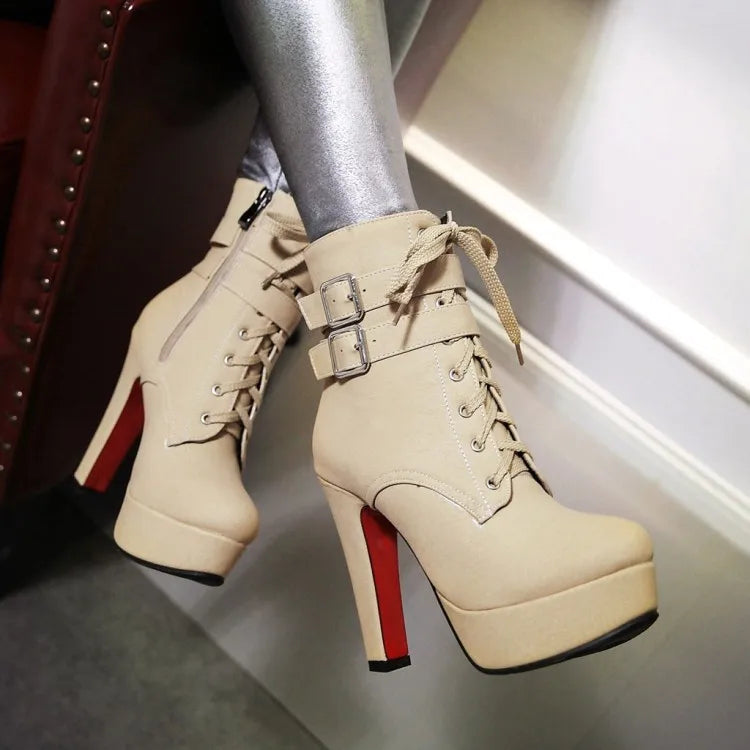 BLXQPYT Big size 33-47 short Boots shoes woman Mujer Fashion Ankle Boots Sexy high Heels Spring Autumn Winter Women Shoes  X-2