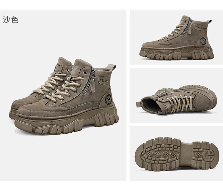 High-top boots, British workwear motorcycle shoes, versatile casual shoes, trendy outdoor shoes