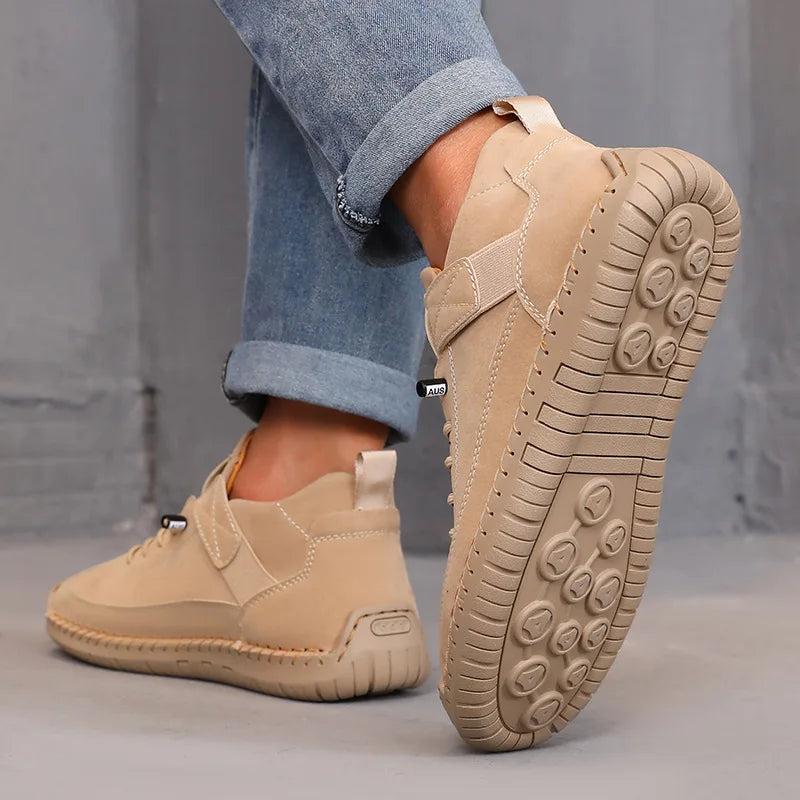 Women's Boots Outdoor Casual Shoes British Style Retro Non-slip Work Shoes Leather Couple Loafers Handmade Soft Sole Ankle Boots
