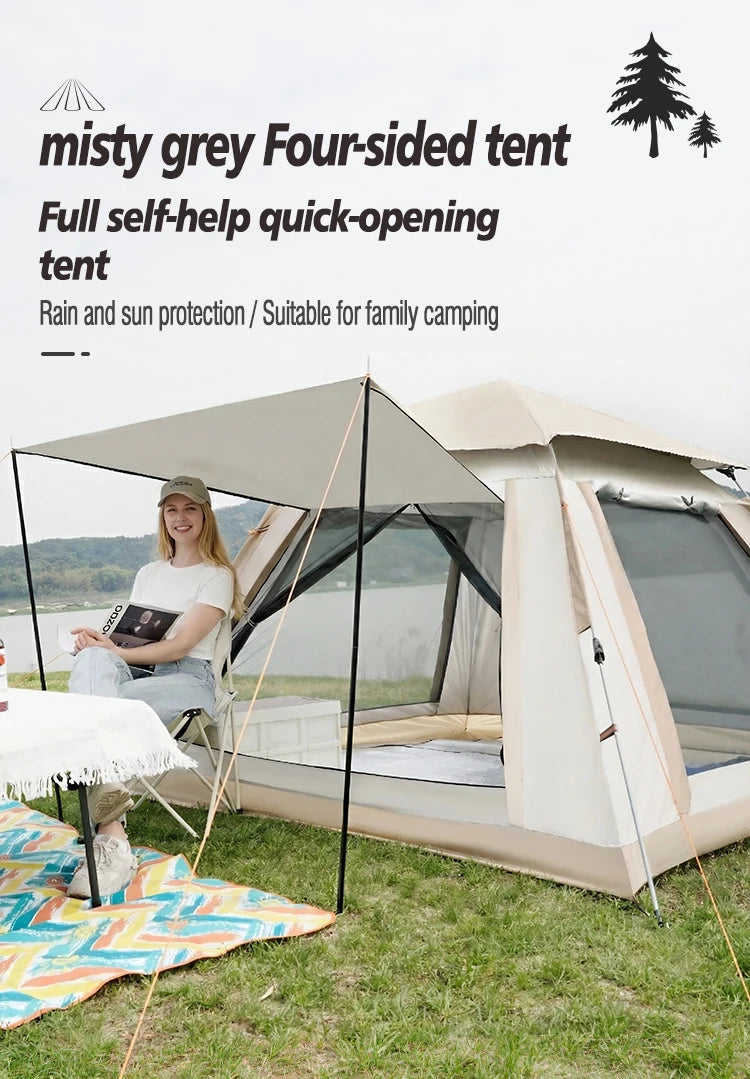 Right-Angle Four-Sided Tent, Fully Automatic Quick-Opening Sun Protection And Waterproof, Used For Camping In Beaches And Parks.