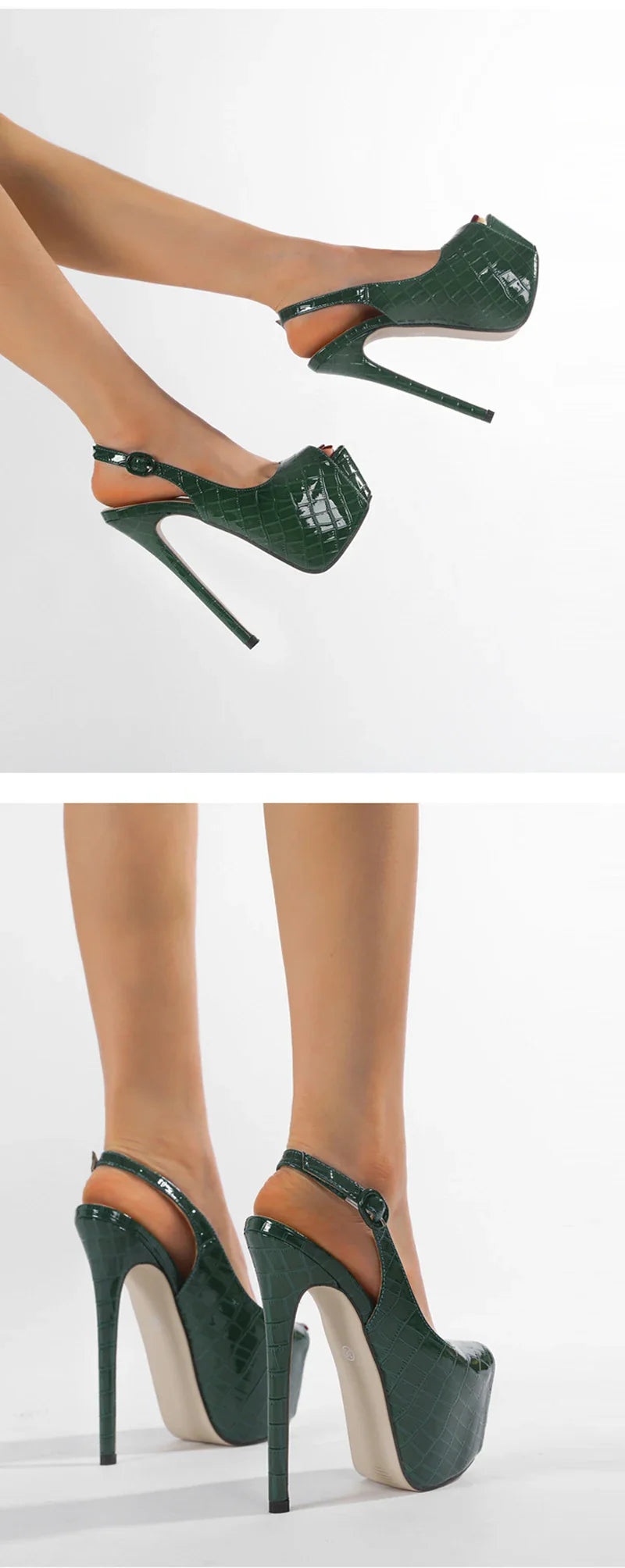 Hlieny Size 35-42 Sexy Peep Toe Extreme Thin High Heels Women Pumps Fashion Back Buckle Strap Sandals Pole Dancing Shoes