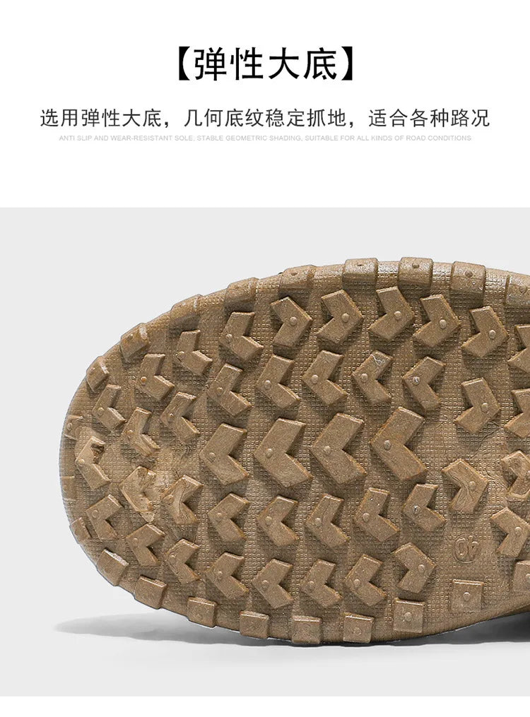 Outdoor Men's High-Top Work Boots Casual Shoes Comfortable Sport Workwear Waterproof Anti-slip Long-lasting No Fatigue Footwear