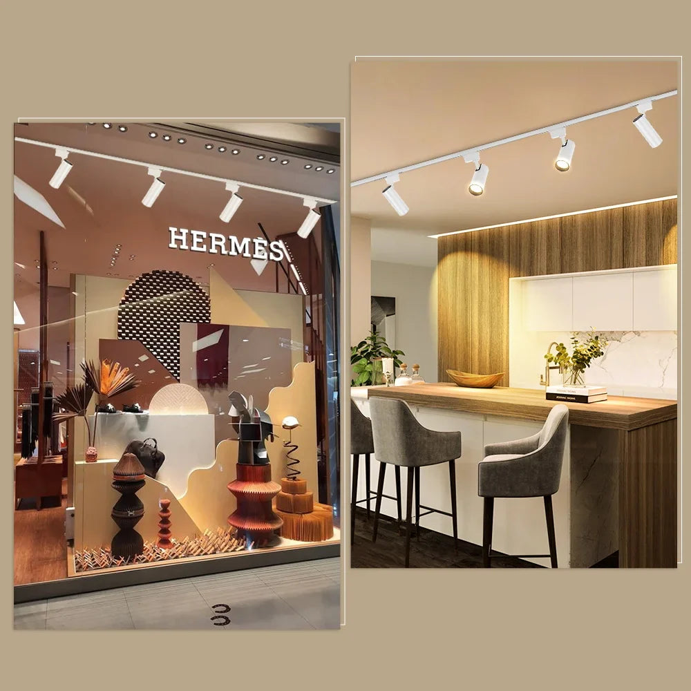 Set LED Track Light Dimmable Track Lamp AC180-265V COB led Spotlight  for Living Room Kitchen Clothing Store Rail Lamp Lighting