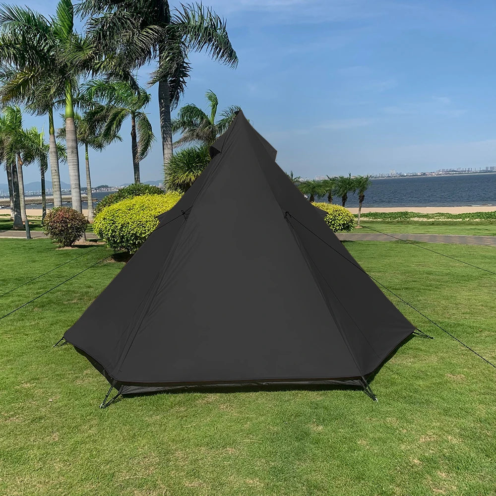 Indian Tent Outdoor Waterproof Tipi Tent 4 Person Yurt Family Mongolian Large Teepee Camping for Adults Pyramid Double Layer