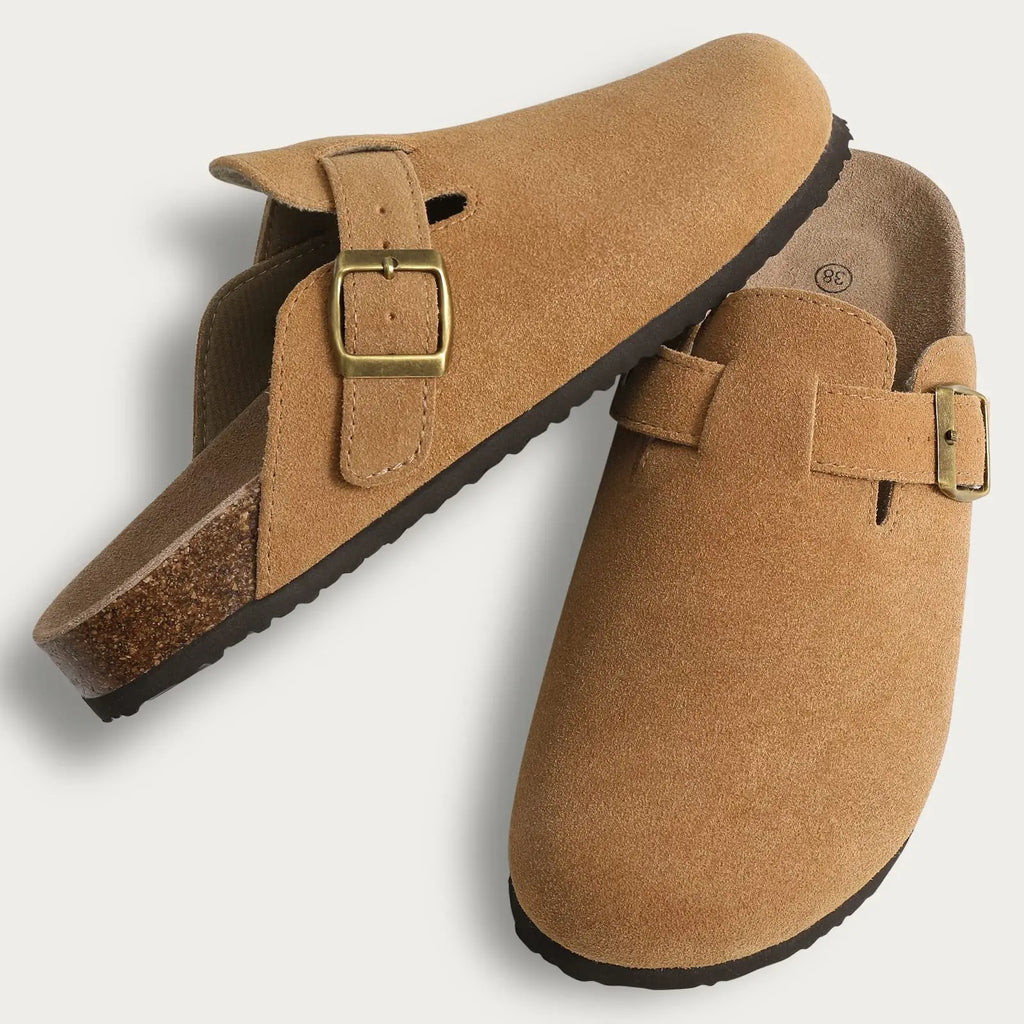 KIDMI Suede Clogs for Women Men Mules Cork Footbed Sandals With Arch Support Fashion Nonslip Outdoor Beach Slippers Home Shoes