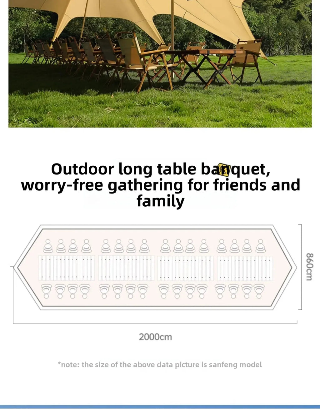 Tent, Large Outdoor Giant Camp, Rain and Sun Protection, Suitable for Outdoor Camping