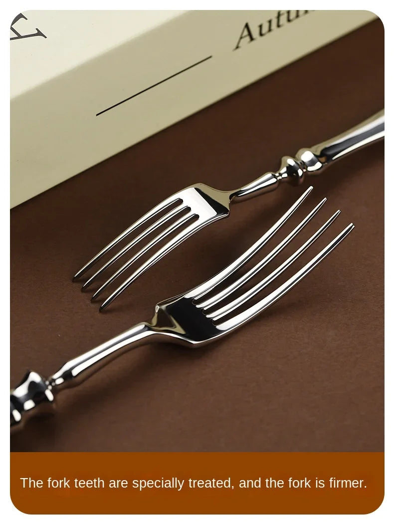 Luxury Gourd Shape Handle Stainless Steel Tableware 5 Pieces Spoons Forks Knives Elegant Cutlery Set