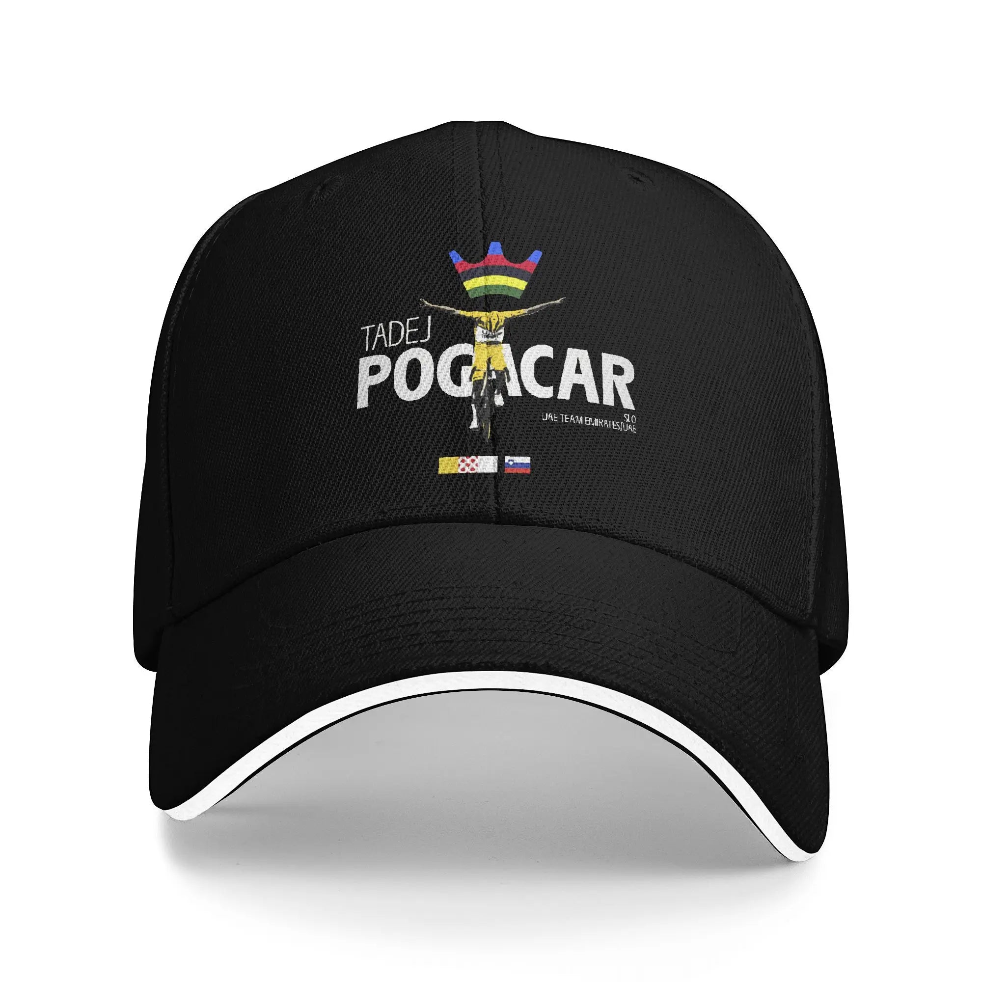 Men Women Tadej Pogacar Bicycling  Sandwich Cap  
 Fitted Baseball Cap Snapback Caps  Trucker Hat Adjustable Dad Hat Washable