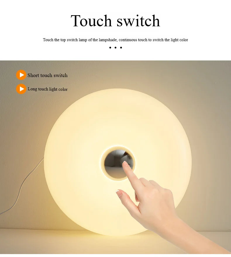 Bauhaus donut table lamp USB plug bedroom bedside decorative light living room dining room ambient light
