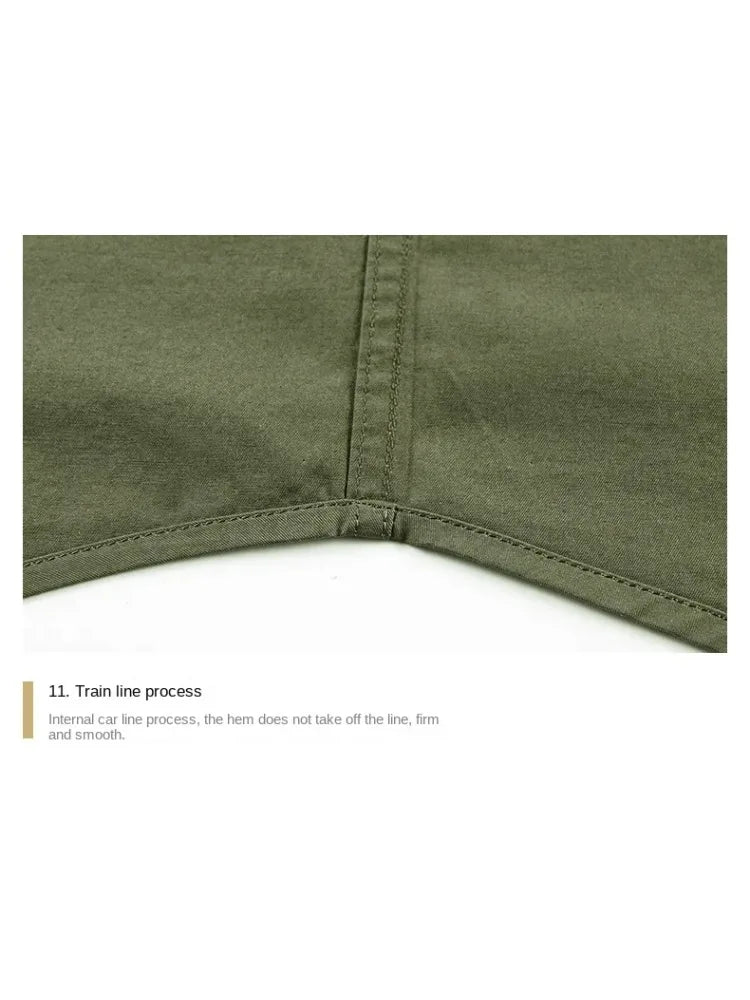 Summer Short Sleeve Shirt Men 100 Cotton Refreshing Breathable Sweat Absorbing Shirt Climbing Work Clothes Pocket Fishing Shirt
