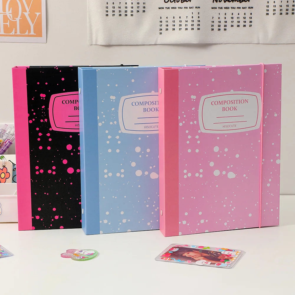 SKYSONIC New Arrival A5 Ring Notebook Jounral Cover INS Bandage Photocards Binder Collect Book Photo Cards Organzier Stationery
