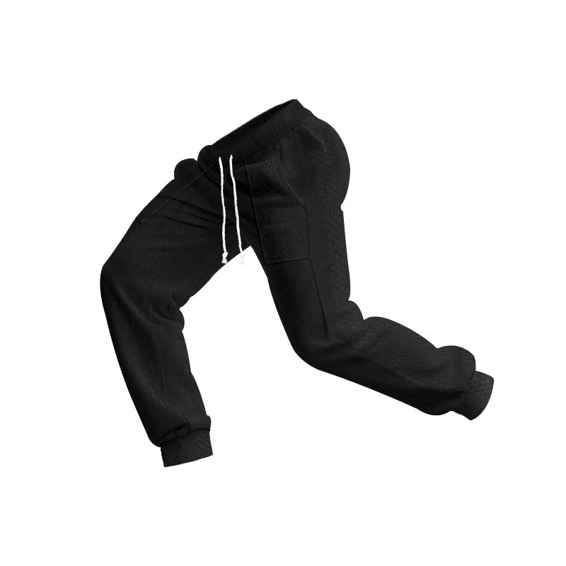 Men's Solid Color Sweatpants American Style Casual Pants Autumn Winter Home Wear Elastic Belt Soft and Comfortable Jogging Pants