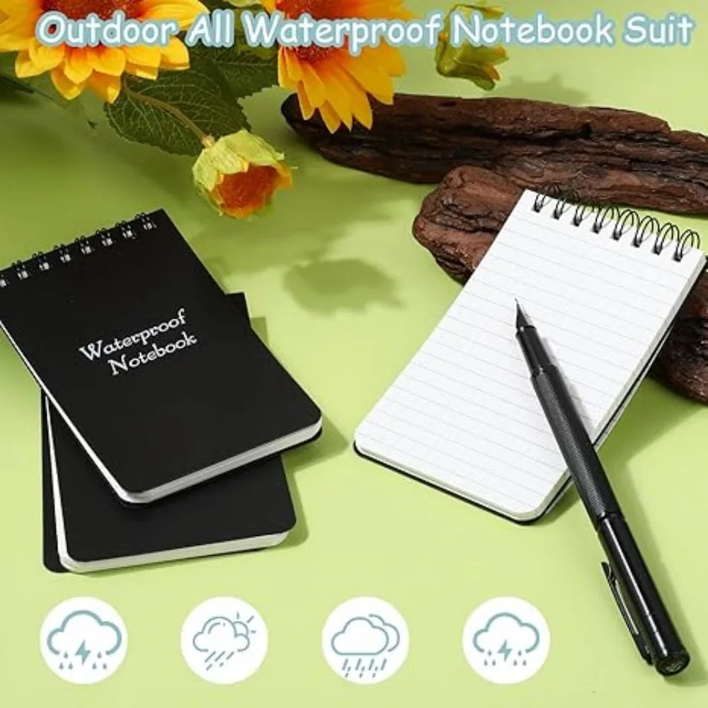 Waterproof Pocket Notebook Tactical All Weather Pocket Notepads With Lined Pages, Spiral Notebook Mini Memo Pad Note Pads