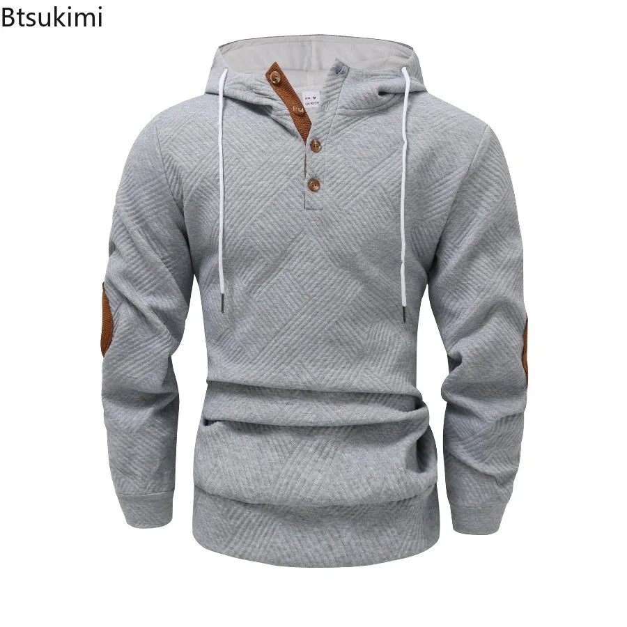 New Men's Fashion Hooded Sweatshirts Spring Autumn Long Sleeve Drawstring Pullovers Casual Streetwear Men Loose Sports Hoodies