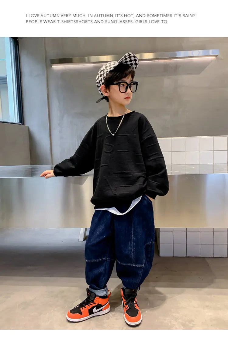 2023 Children Sweatshirts For Boys Cotton Coat Long Sleeve Baby Boy Tops Kids Spring Fall Clothes 5 6 7 8 9 10 11 12 13 14Years