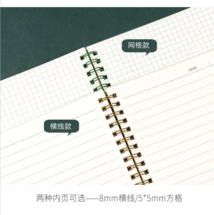 A5/B5/A6 Classical PP Coil Line Grid Spiral Notebook Journals Morandi Basic Diary Weekly Planner Book School Stationery