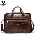 HUMERPAUL Briefcase Men Business Shoulder Messenger Bags Genuine Leather 15" Laptop Bag Men's Briefcase Office Business Handbag