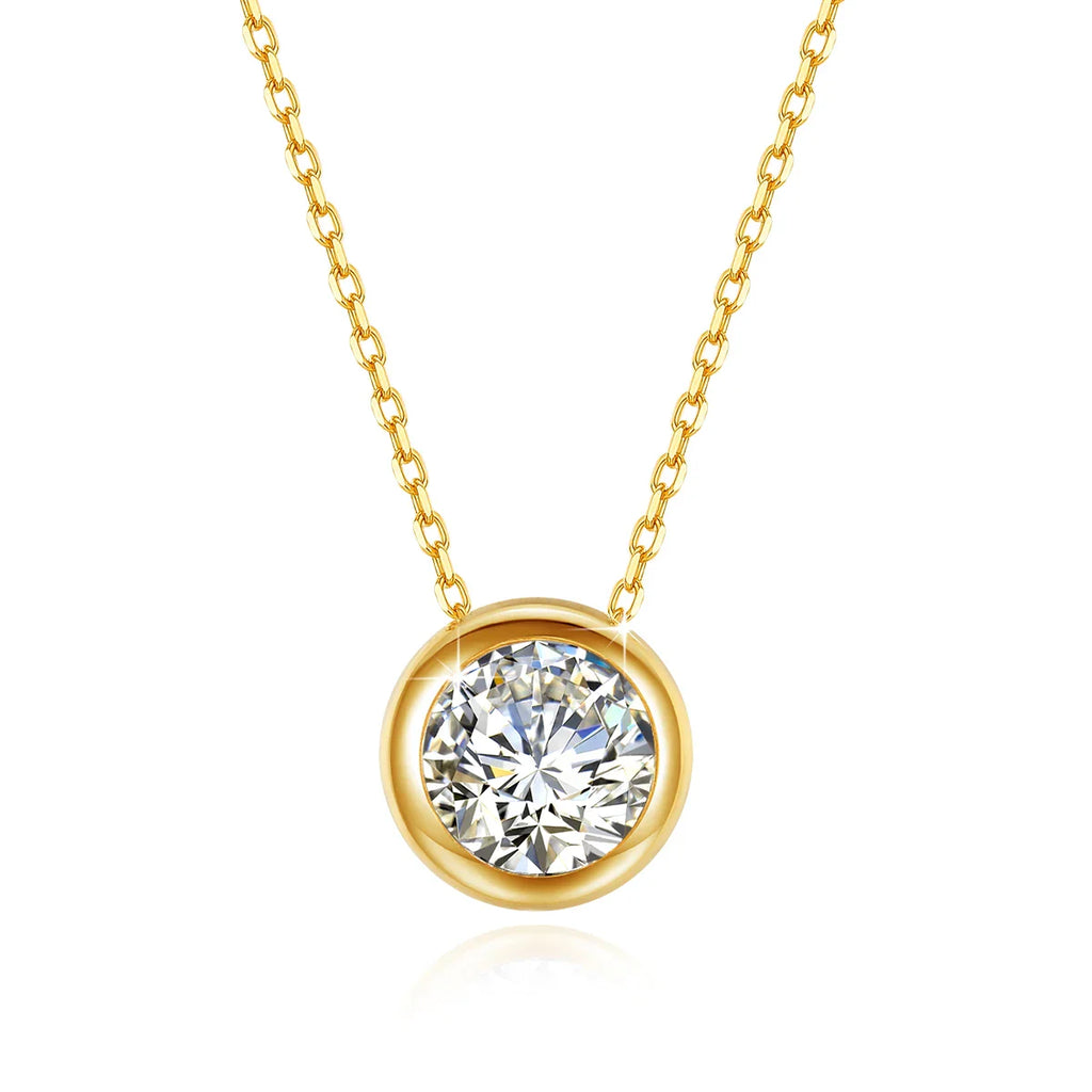 NEW 100% Real 18k Gold Necklace With Moisanite 0.5ct D Color VVS1 Certificated Dubai  AU750 Jewelry For Women Wedding Gift Wholesale