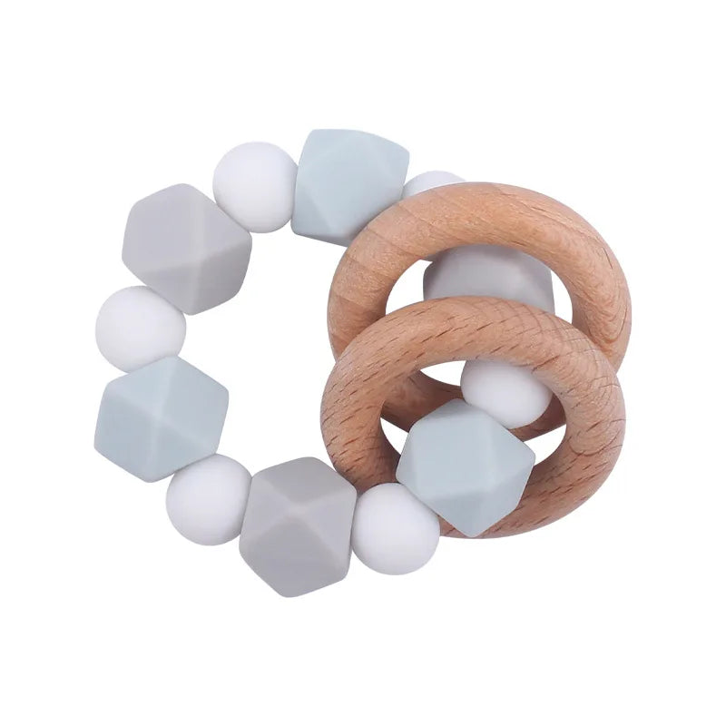 Custom Personalized Name Pacifier Holder Chain Handmade Beech Wooden Clip Cilicone Teether Baby Teething Toy Newborn Chew Gift