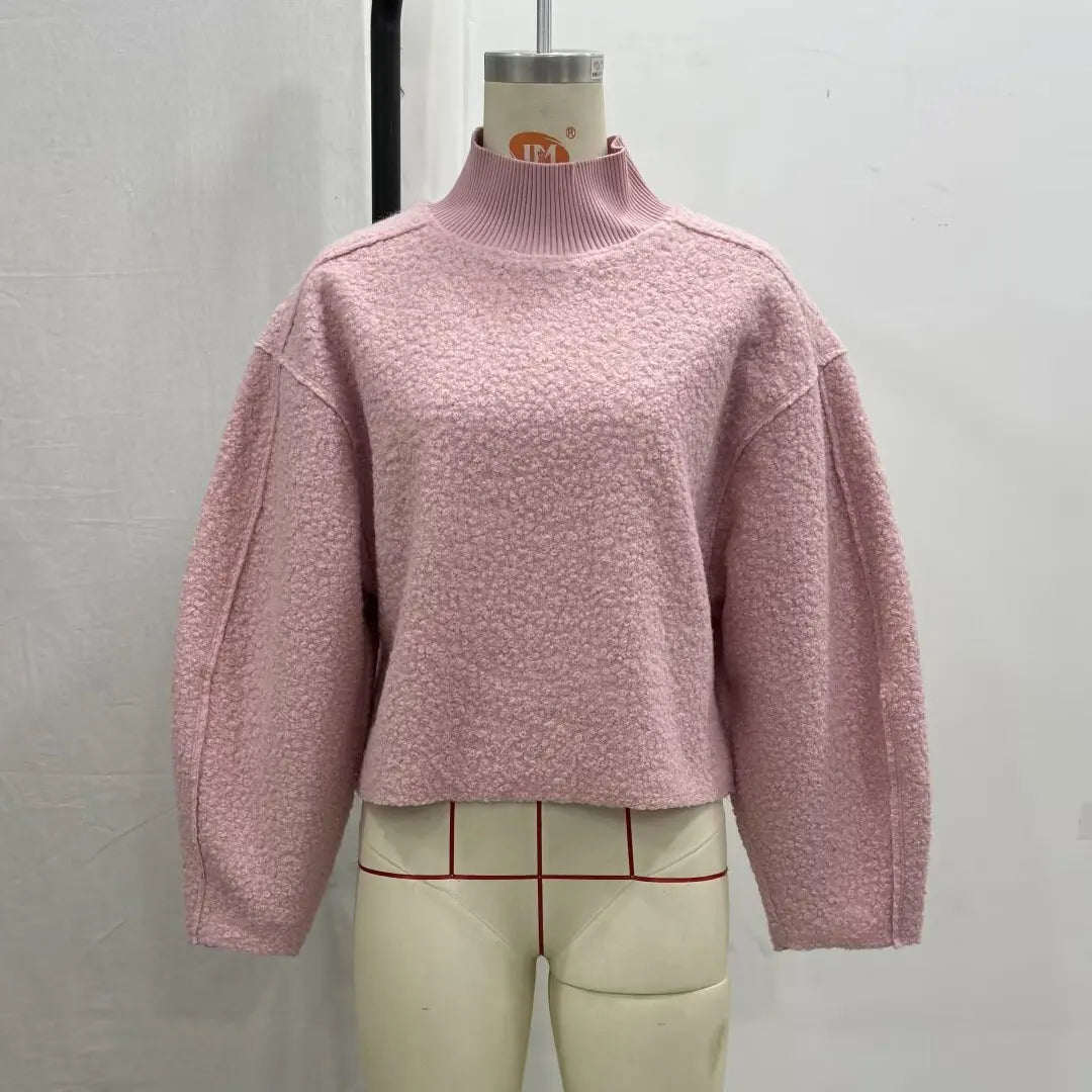 HH Sweatshirts For Women Autumn Casual Loose Turtleneck Long Sleeve Pullover Sweater Female Fashion Chic Top Pullovers
