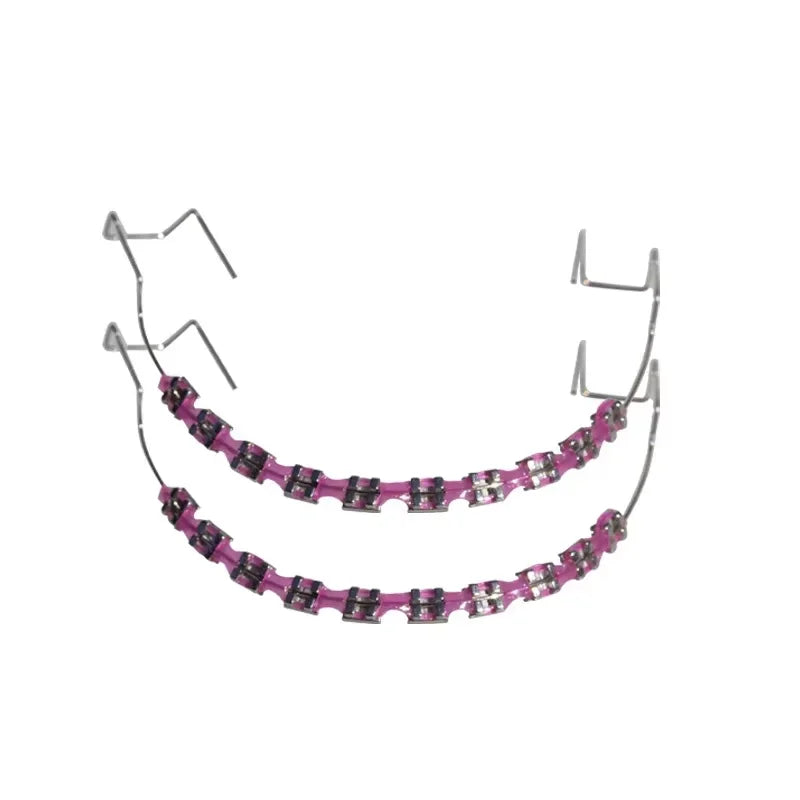 1pair Fashionable Tooth Decoration Set with Metal Chain - Upgraded Dental Model Kit for Upper/Lower Matching, Daily Party Wear