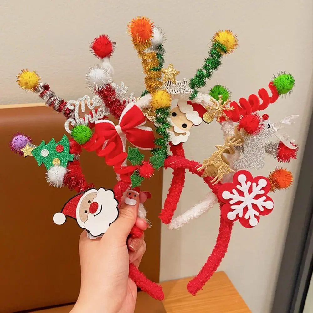 Hair Accessories Christmas Headband Merry Chritmas Xmas Santa Claus Hair Hoop Headpiece Hairband Antler Hair Hoop Girls/Female