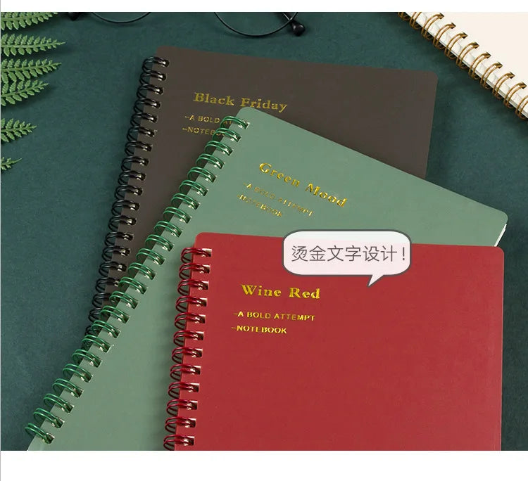A5/B5/A6 Classical PP Coil Line Grid Spiral Notebook Journals Morandi Basic Diary Weekly Planner Book School Stationery
