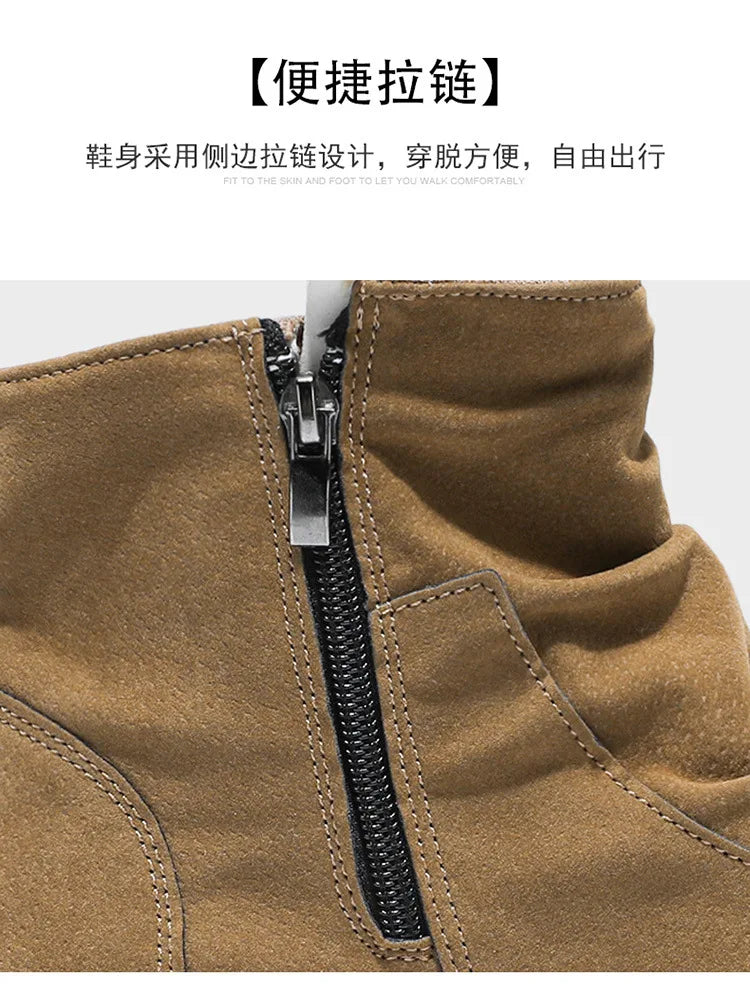 Outdoor Men's High-Top Work Boots Casual Shoes Comfortable Sport Workwear Waterproof Anti-slip Long-lasting No Fatigue Footwear