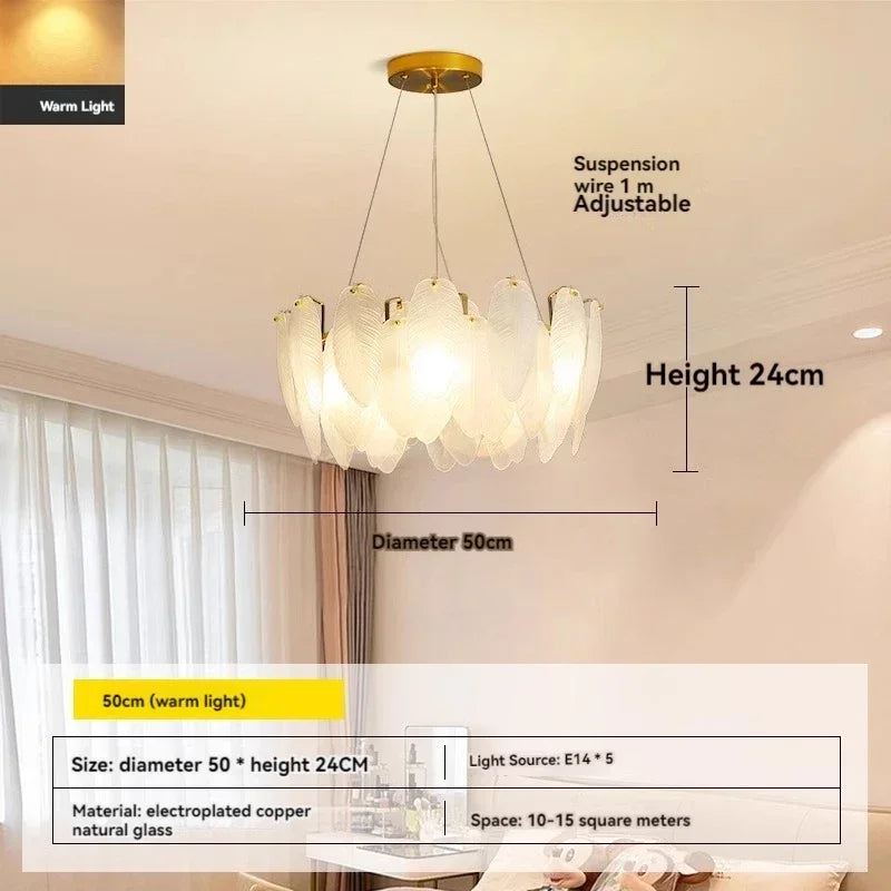 Modern Luxury crystal Chandeliers Gold French Glass chandelier Idoor Home Decor Pendant Lamp for Living Room Dining