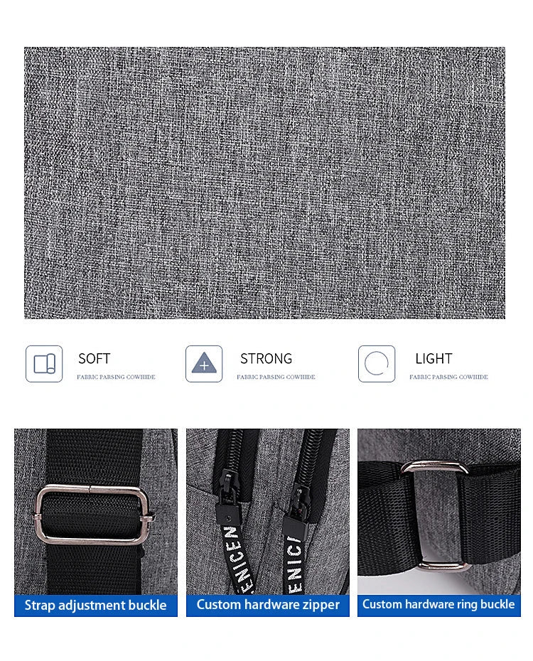 Travel Men's Handbags USB Chest Bag Designer Messenger Crossbody Bags Water-Proof Shoulder Bag Diagonal Package Sports Back Pack