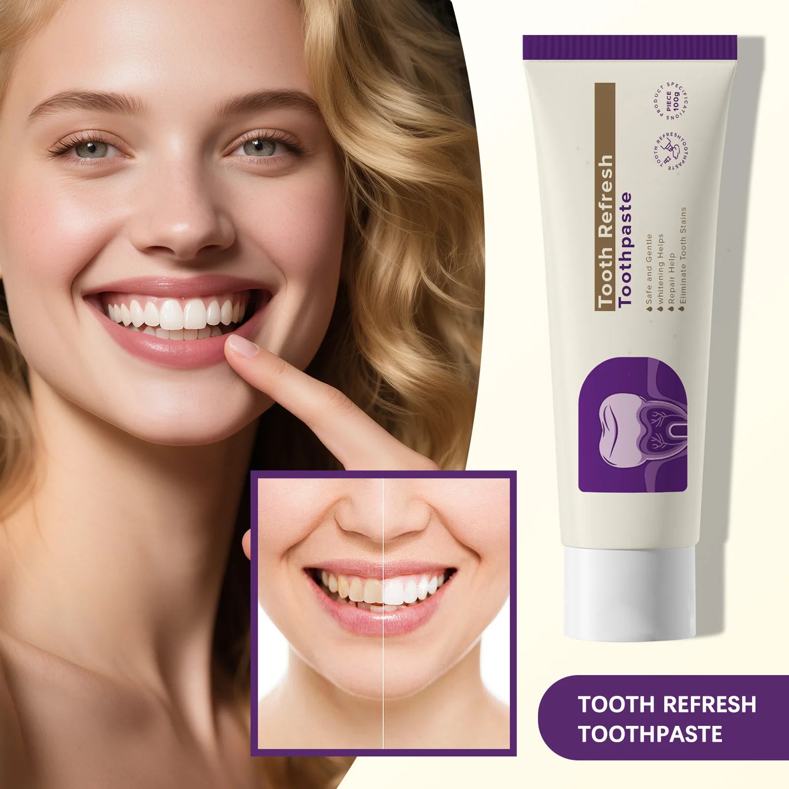 Tooth Repairing Toothpaste Whitening Teeth Fresh Mouth Tartar Stain Remover Bright Dental Cleaning Inhibit Bad Breath Toothpaste