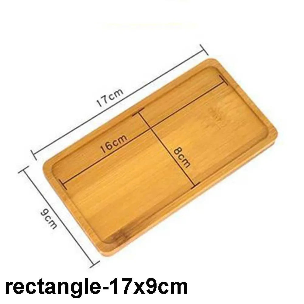 Wooden Bamboo Serving Plate Set Dish Tray Fruit Plate Storage Pallet Kitchen Organizer Dining Bar Supply Dinner Plate Set