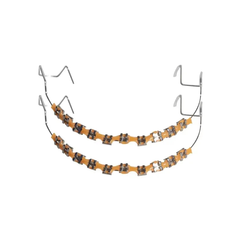 1pair Fashionable Tooth Decoration Set with Metal Chain - Upgraded Dental Model Kit for Upper/Lower Matching, Daily Party Wear